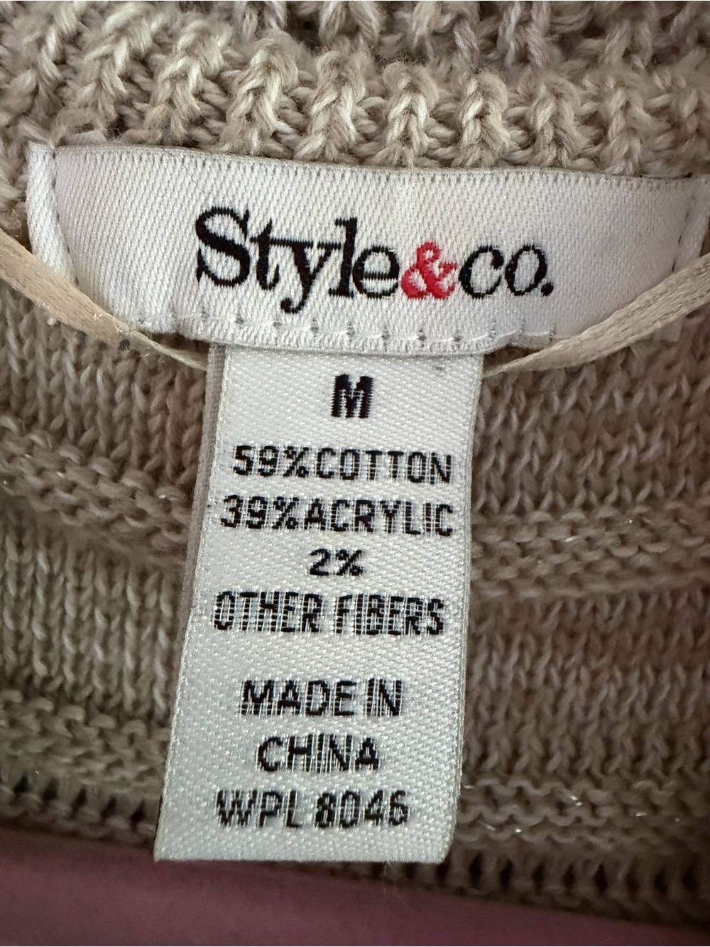 Style & Co. Beige Ruffle Open-Front Knit Cardigan - Picture 3 of 4